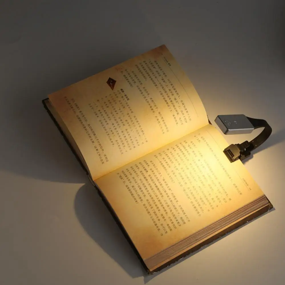 Full screen LED Book Reading Lights USB Charging Three-stage Dimmable Rechargeable Mini Light for Bed Night Lights Simple