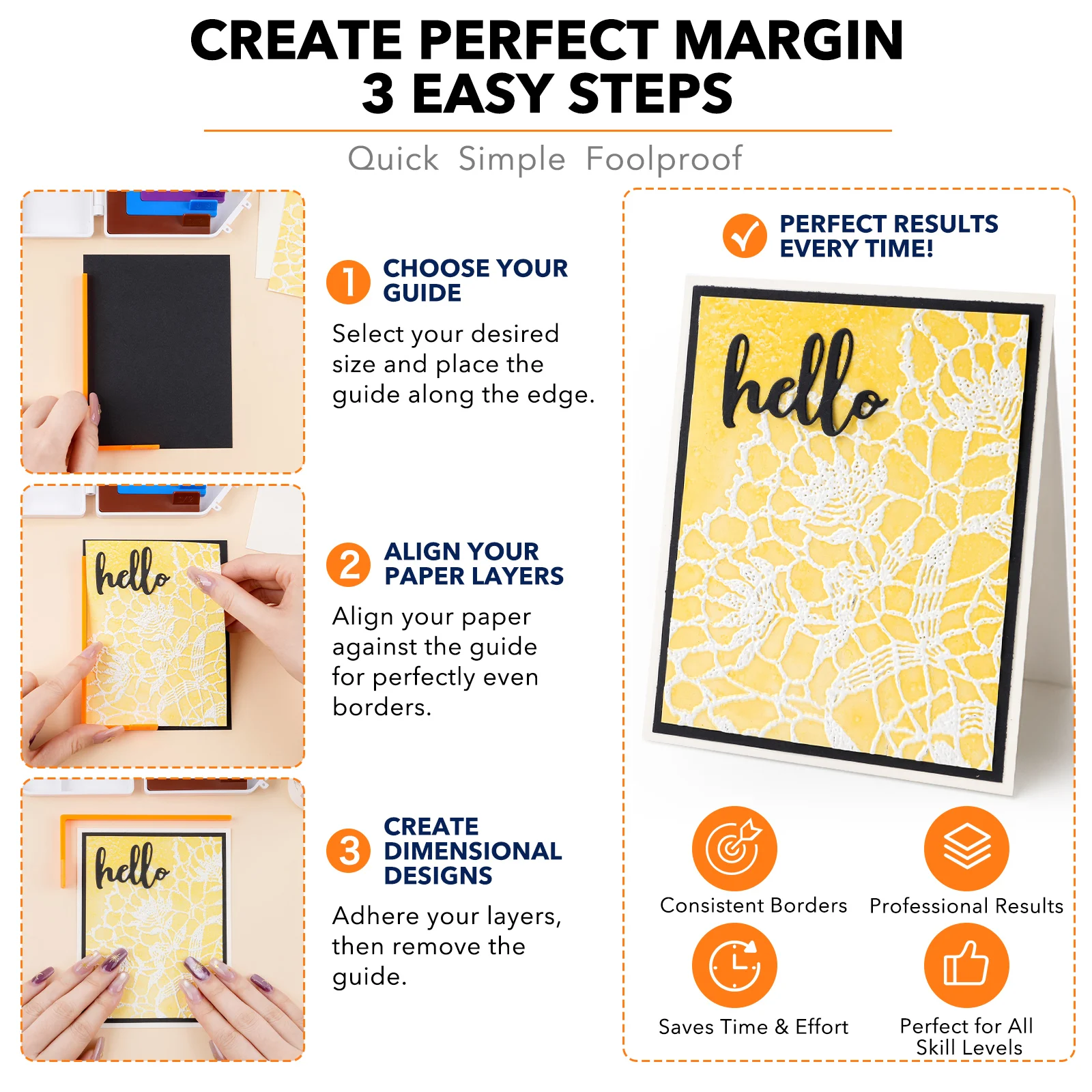 Paper Art Production Alignment Guide and Matching Storage Box, Color Paper Art Alignment Guide Spacing Positioning Tool