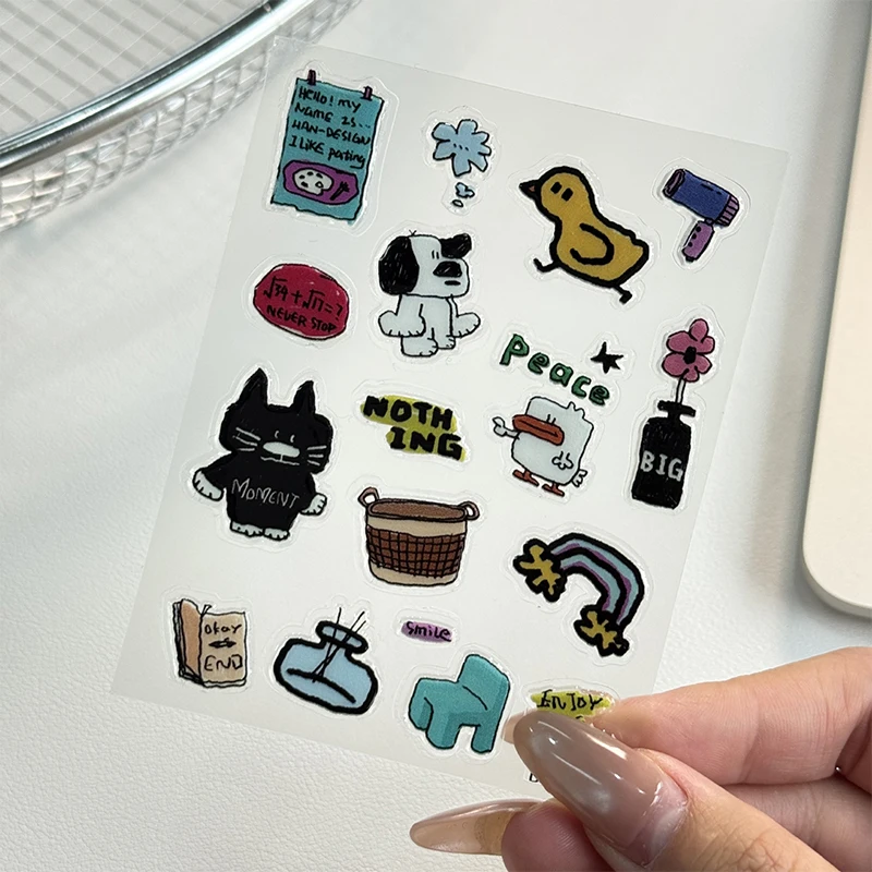 Korean INS-style Jelly Stickers Cute 3D Relief Decal Decorative Kawaii Stickers Mobile Phone Case DIY PC Waterproof Decals