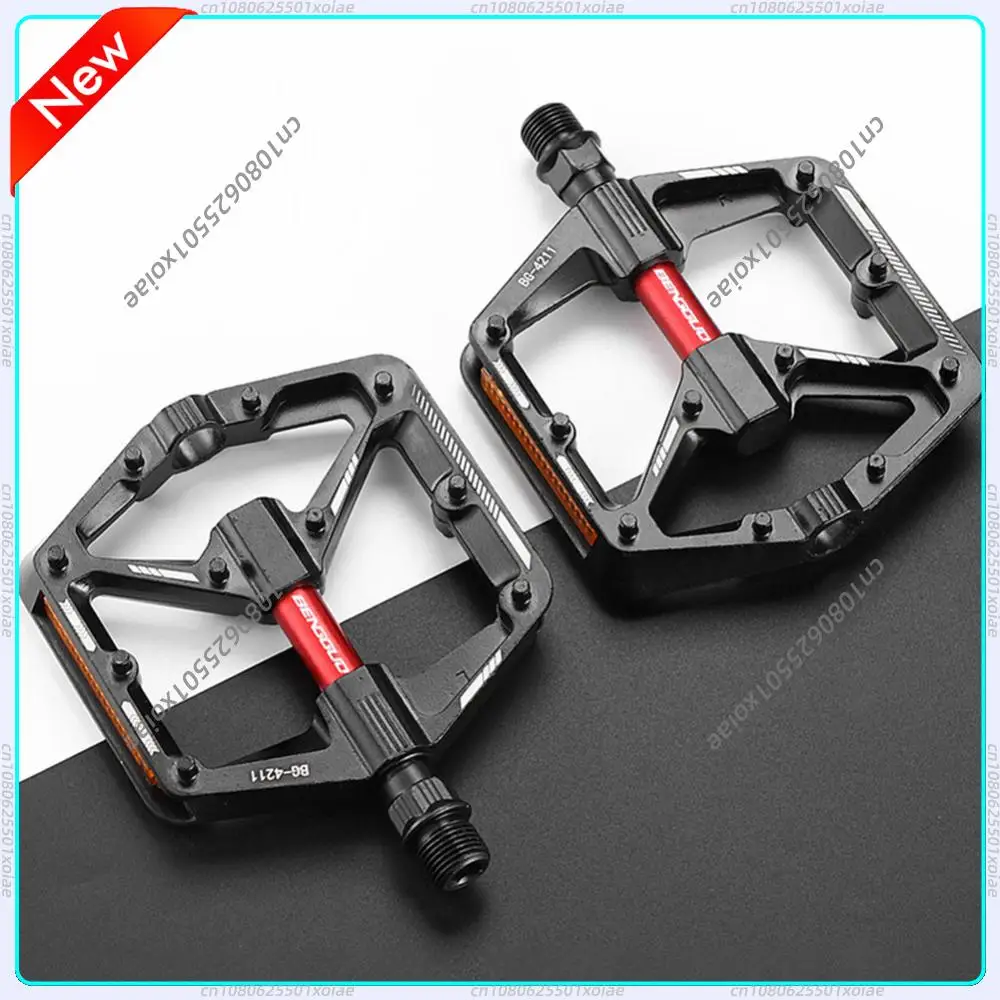 

Double DU Bearing Bicycle Pedal with Reflector Anti-slip Cycling Platform Pedals Alloy MTB Road Bike Safety Pedals for Night Rid