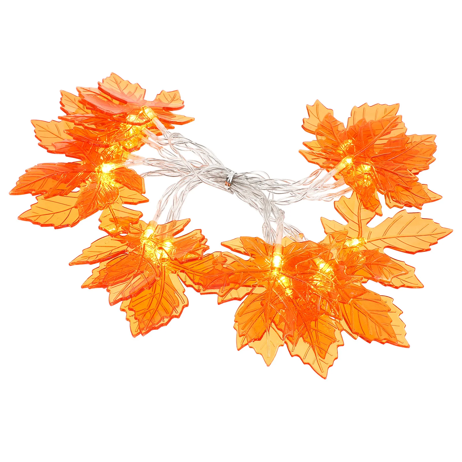 1 قطعة مابل ليف مصباح سلسلة ضوء برتقالي في الهواء الطلق داخلي سلسلة أضواء الزخرفية لمهرجان عيد الشكر هالوين ساحة الحفلات