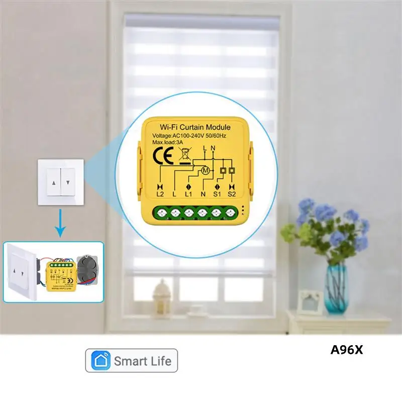 5X Tuya Smart WIFI Curtain Switch Module Connected Roller Shutters Blind Motor Smart Life APP Works With Alexa Google