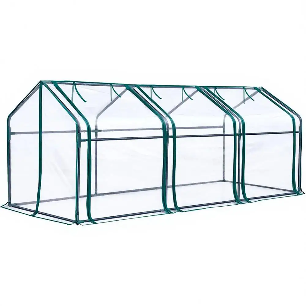 

Portable Quick-Setup Tabletop Mini Greenhouse, UV Protected PVC Cover, Waterproof, 8 Stake, 95x36x36, Clear