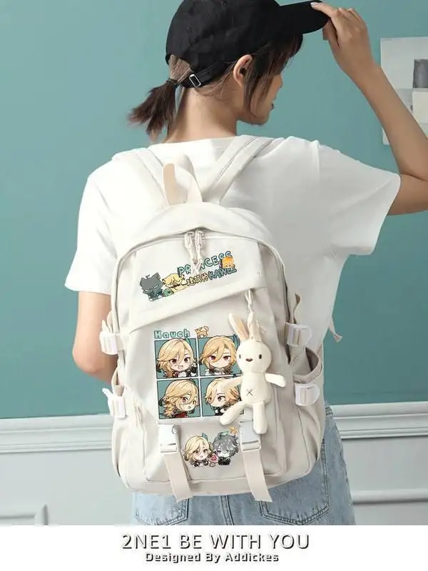 Zhongyuan Shenzhou Kaviel Haisen Peripheral Two-Dimensional Cute Cartoon Middle School Student Backpack Double Shoulder Bag F
