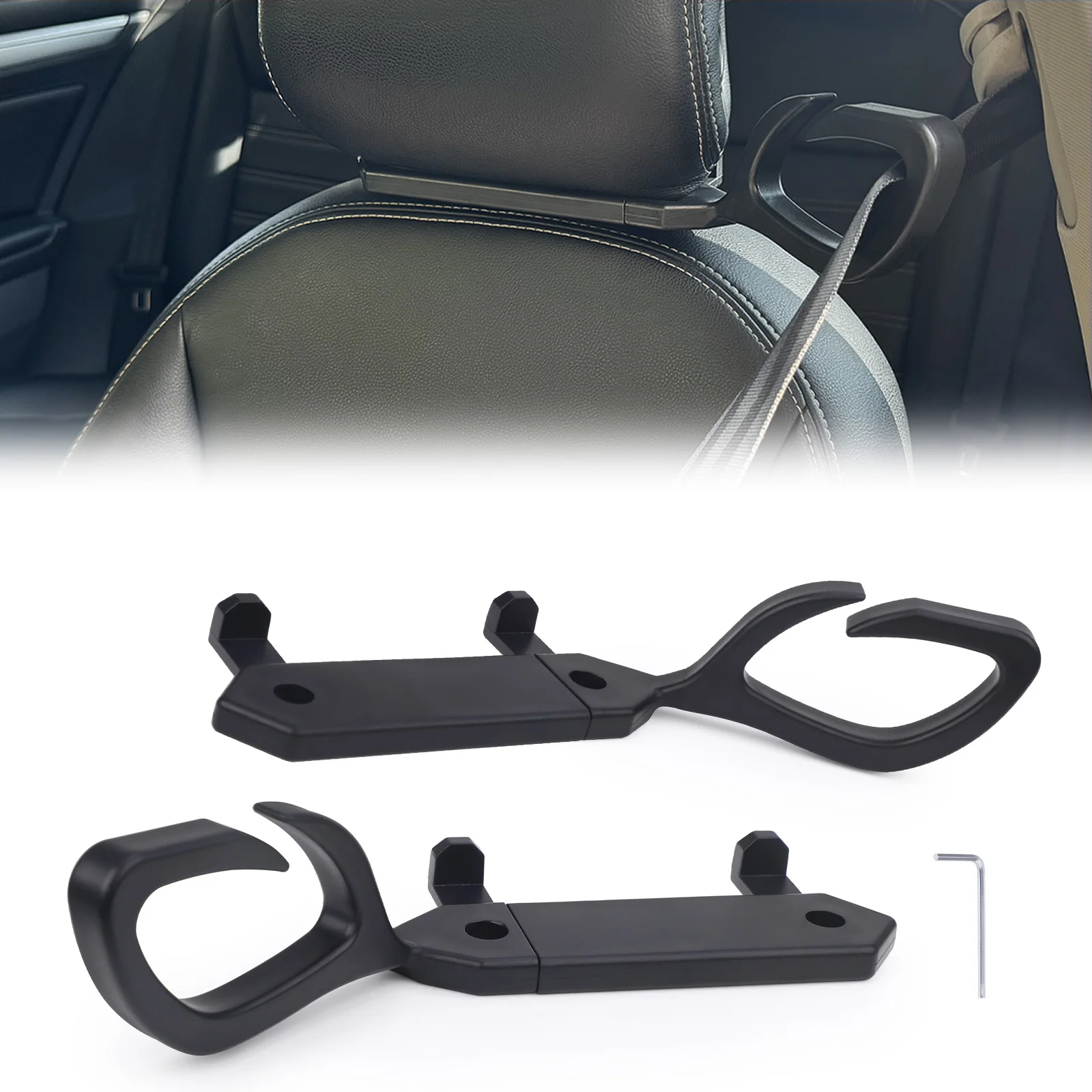 CNSPEED Car seat belt guide adjuster with hooks Seat belt manager General Motors seat hook Rear seat hook Seat belt hook 1 set