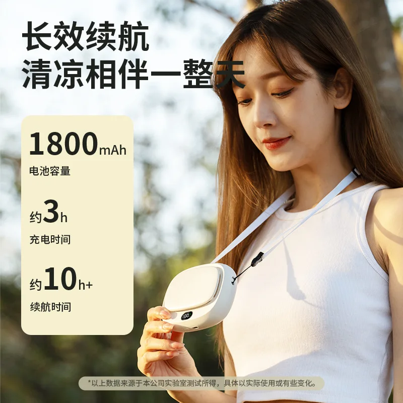 Neck Hanging Portable Fan USB Rechargeable Mini Desk Fan Handheld Small Personal Cooler for Outdoor Travel or Office