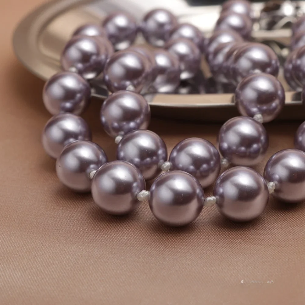 Fashion Charm Retro Purple Pearl Necklace for Women Gift Girls Simplicity Designed Clothing Parts Birthday Banquet Wholesale - Image 5