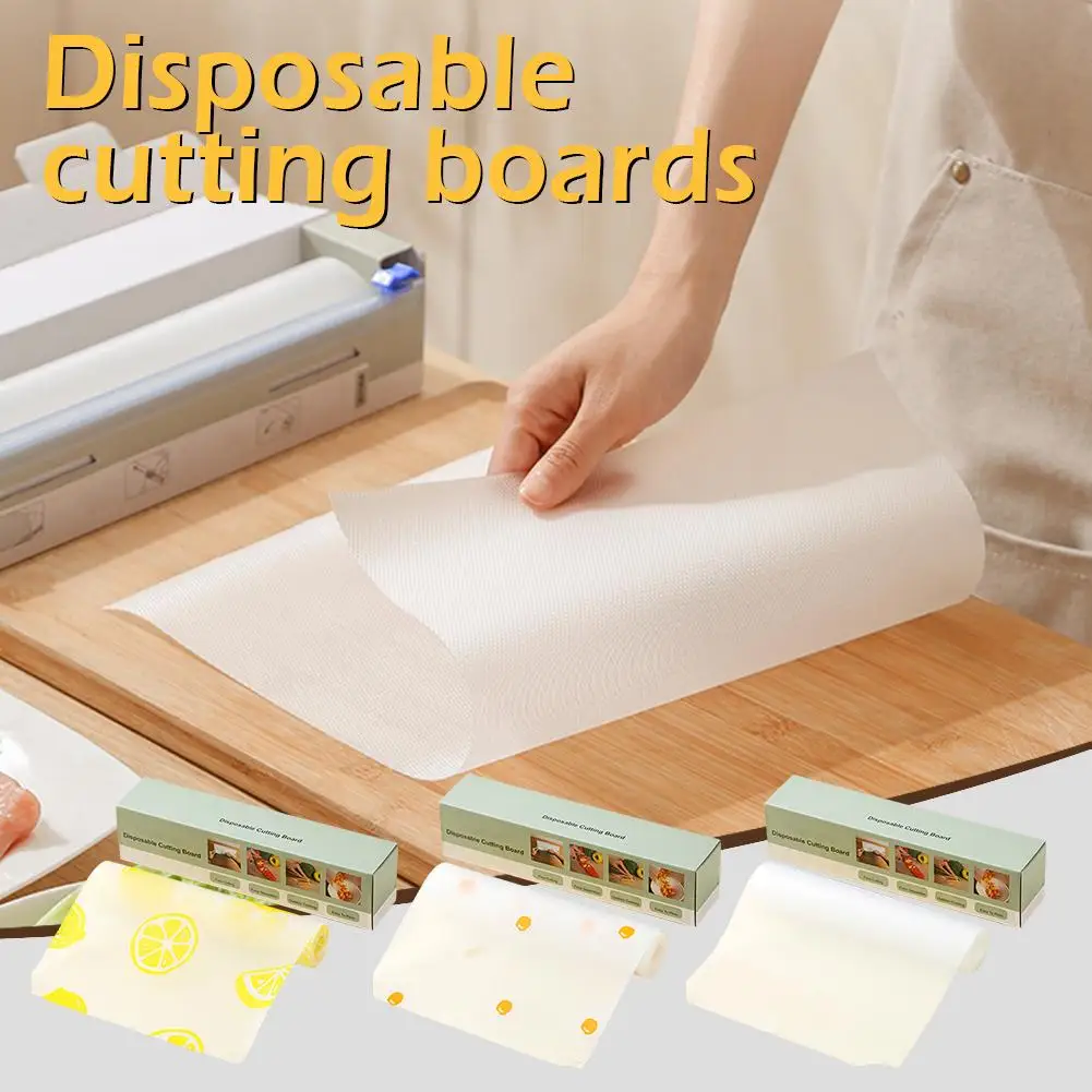 Disposable Kitchen Cutting Board Mat Antibacterial Free Wash Cutting Board Mat For Fruit Vegetable Meat Viscose Dinner Plat C8Q3