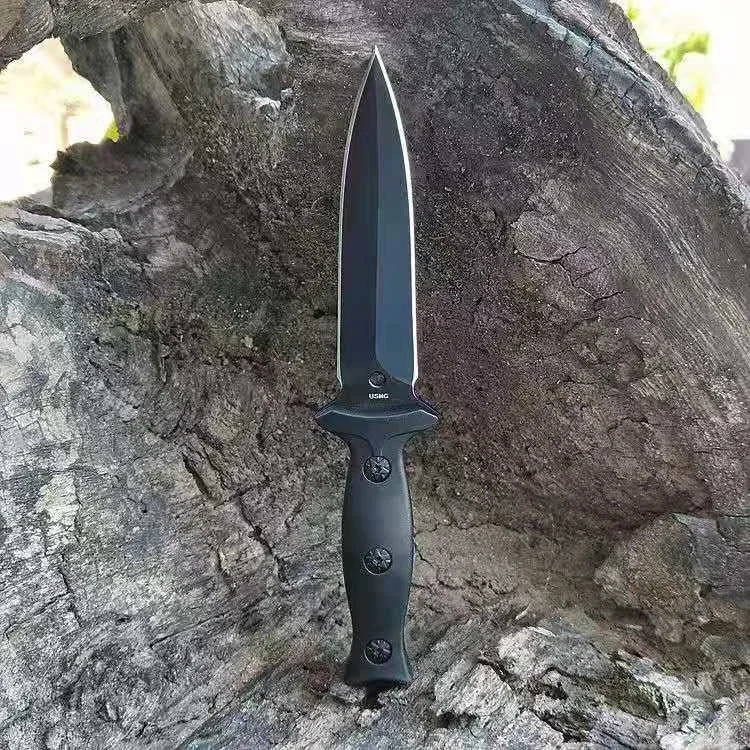 Tactical Fixed Knife Black Stainless Steel Blade ABS Handle with Kydex Sheath EDC Outdoor Knives Hunting Camping Pocket Tool