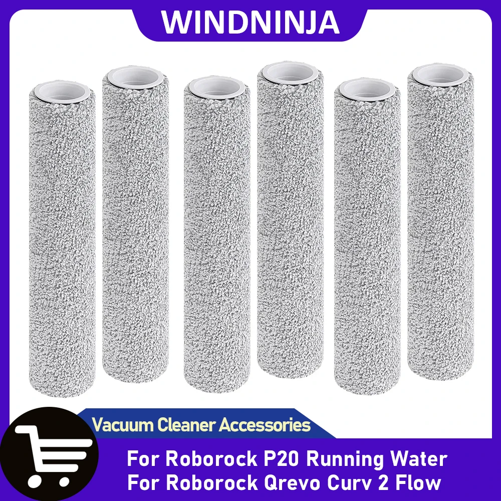 

Roller Mop Cloths Parts For Roborock P20 Running Water/Qrevo Curv 2 Flow Robot Vacuum Reusable Mop Pad Replacement Accessories