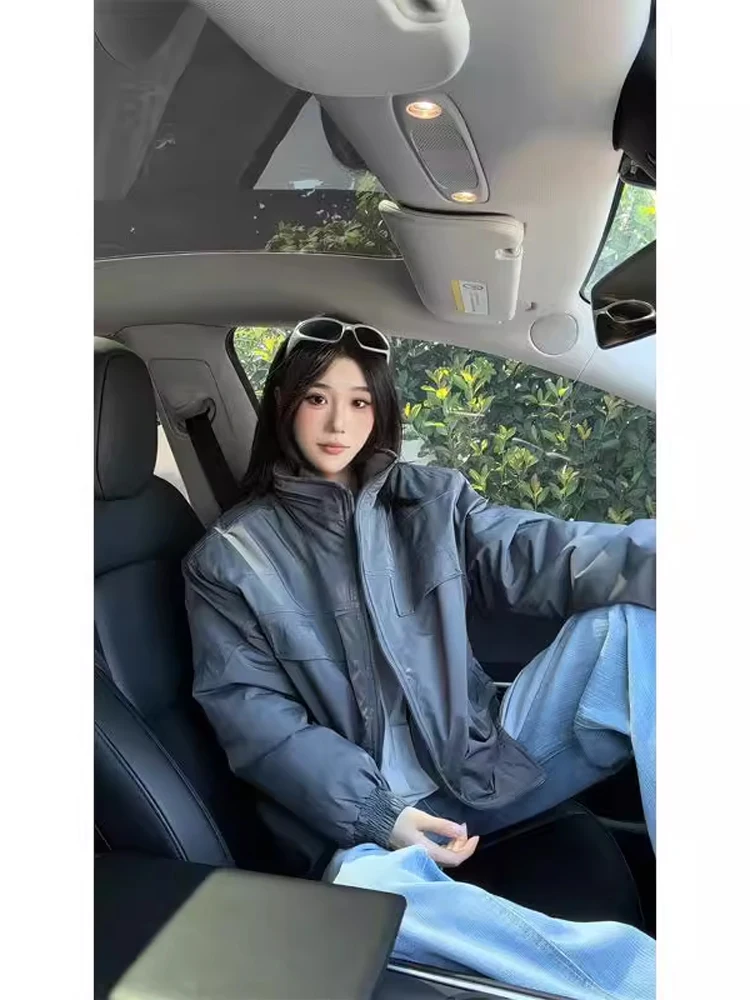 

Thiened ort American Ranger Workwear Jaet Cotton Coat Men's ey Warm Stand Collar Youth Faion Stand Fit Winter Ou...