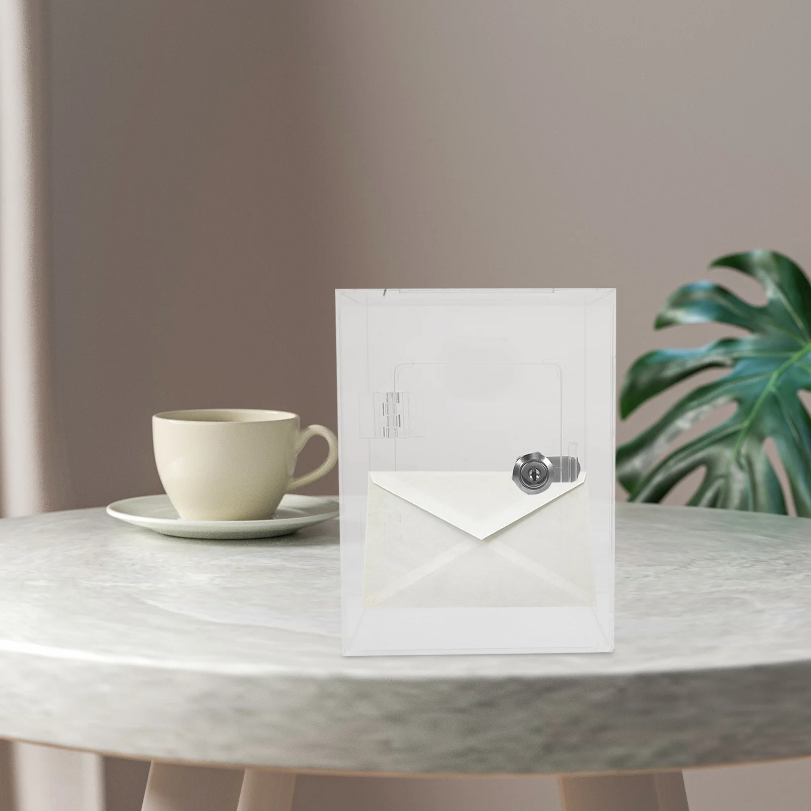 

1Set Acrylic Lockable Donation Box Clear Suggestion Complaint Box Letter Ballot Fundraising Collection Container