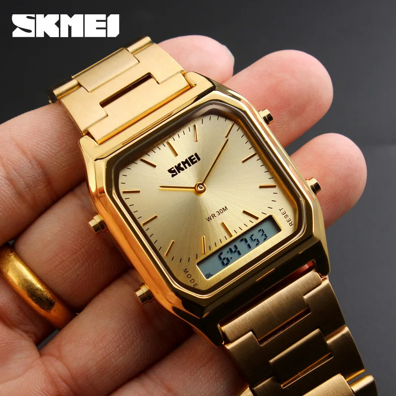 SKMEI Dual Display Watch Men Digital Dual Time Sports Chronograph Waterproof Male Clock Quartz Wristwatches Relogio Masculino