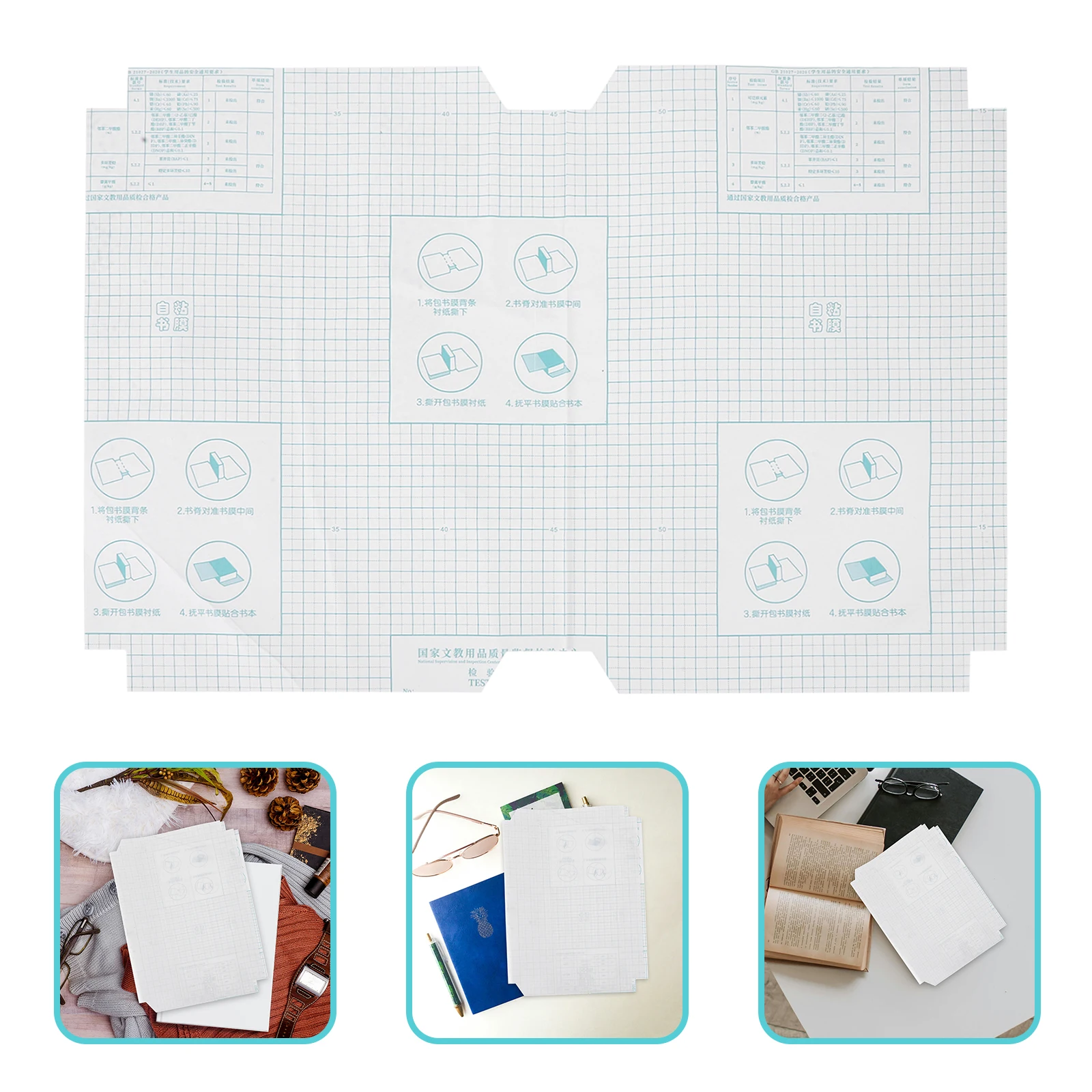 10 fogli di protezione per libri di testo per la scuola, per copertine trasparenti ispessite, per libri di testo, coperture per pellicole, buste autoadesive per studenti