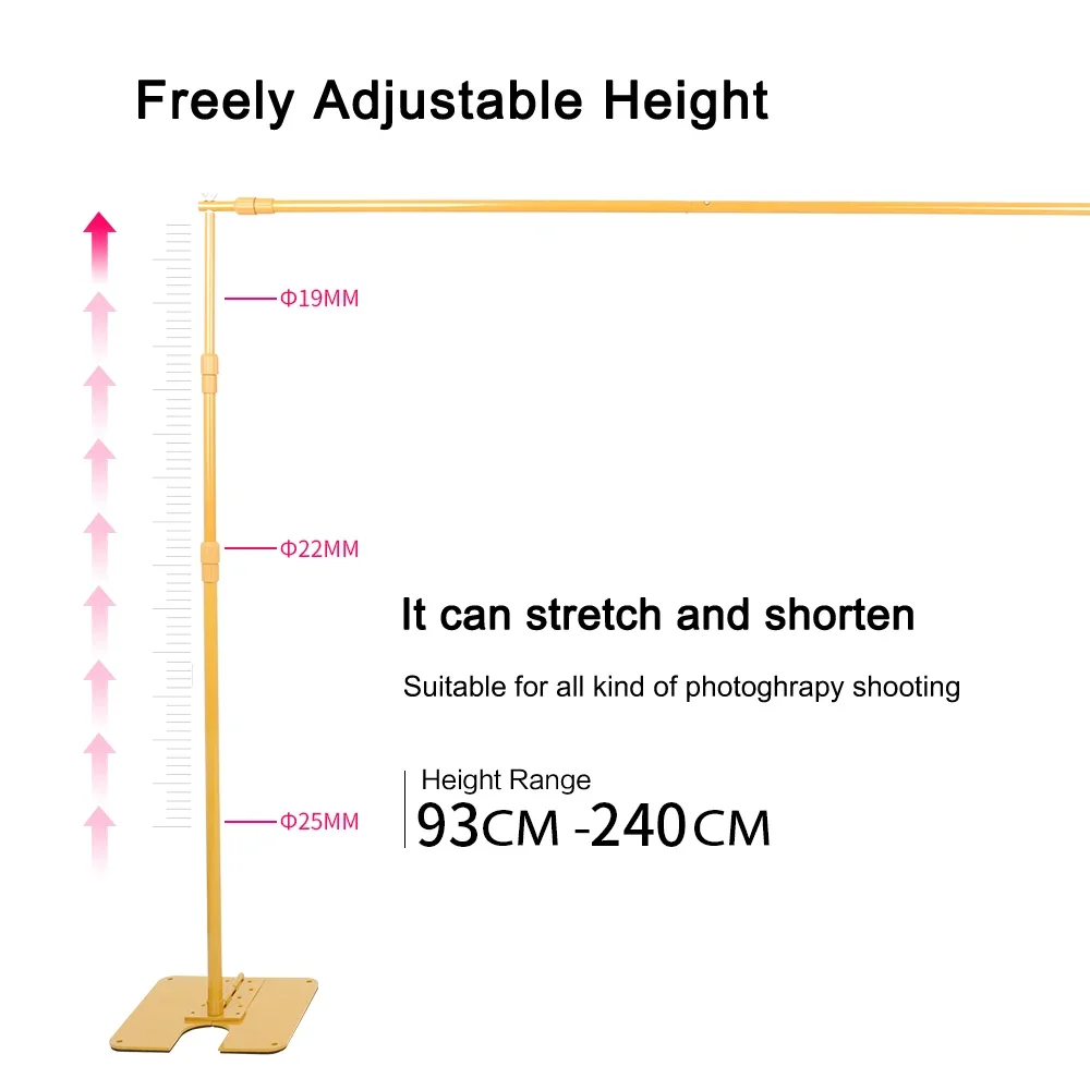 New 2.4x3 Outdoor Heavy Background Frame Thick Base Suitable For Wedding Arrangements Outdoor Party Celebration Shooting setup