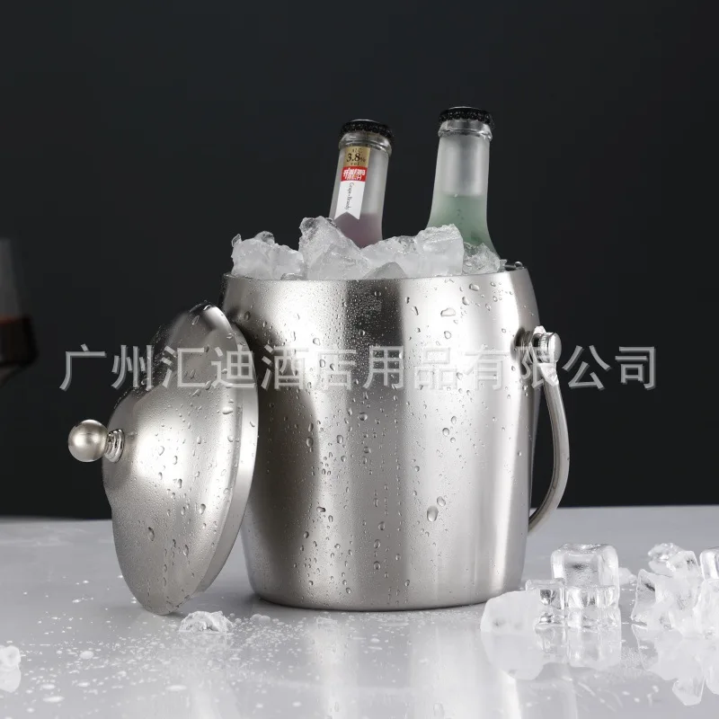 

HYS Double Ice Bucket Ice Bucket, Stainless Steel Ice Bucket Hotel