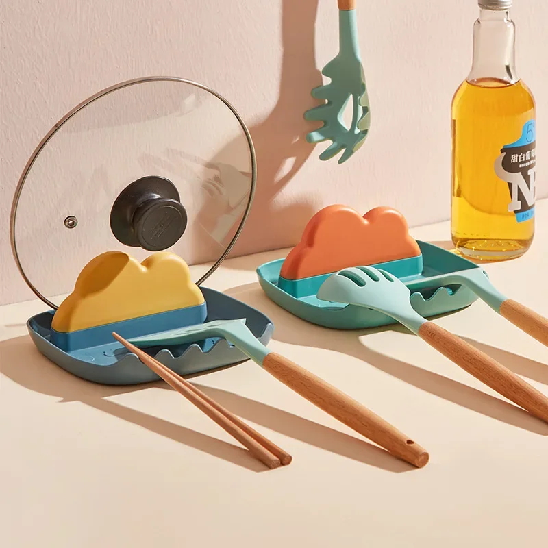 Plastic Spoon Rest Kitchen Organizer for Fork Spatula Rack Spoon Holder Stand Tableware Storage Rack for Spoon Pot Lid Holder