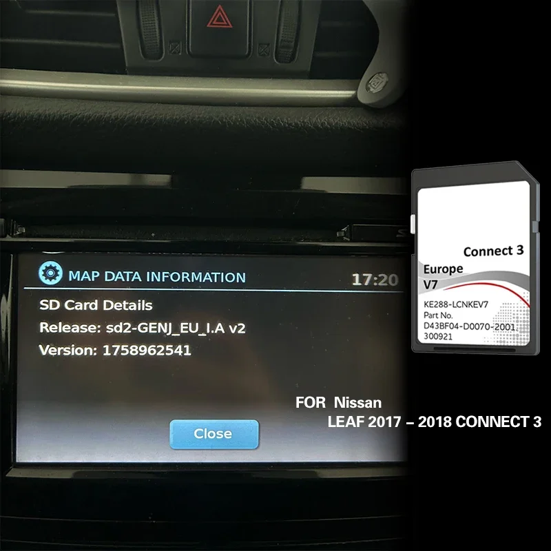 for Nissan Leaf 2017 2018 Connect3 Map Germany Lithuania SD Naving GPS Memory Card
