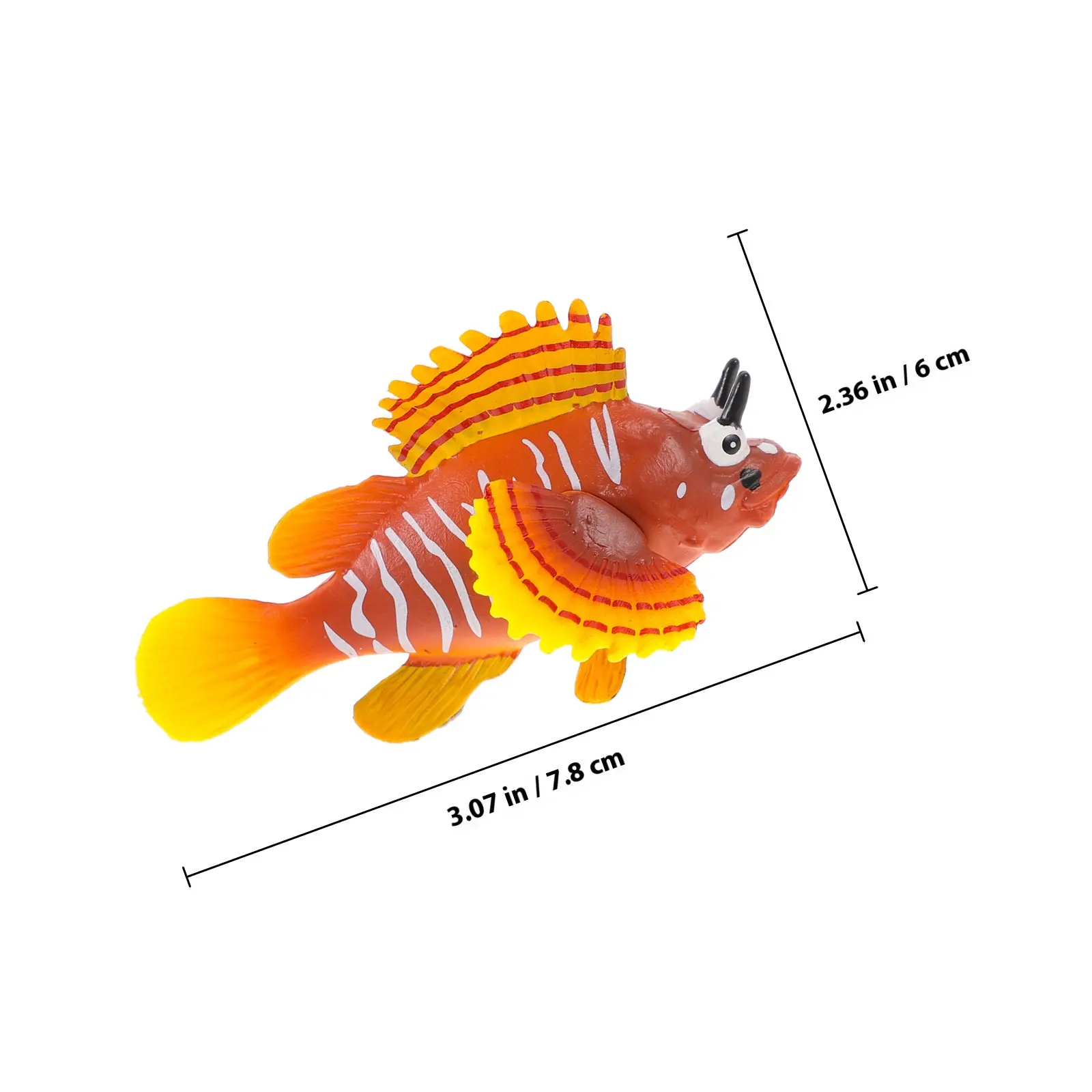 Simulation Lionfish Solid Hard Plastic Realistic Animal Recognition Educational Figure for Home Classroom Garden Decorative