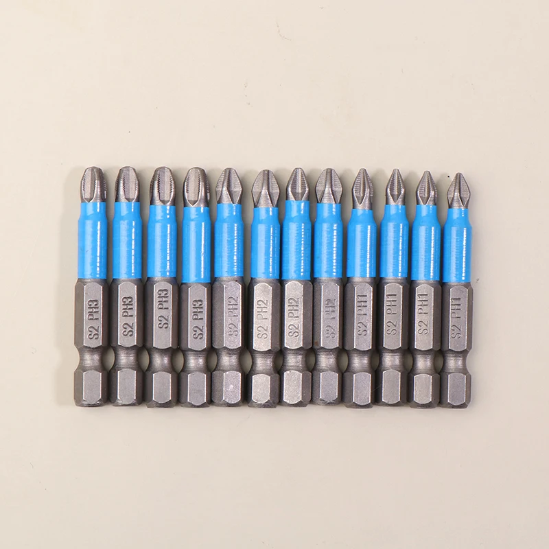 6/12Pcs Hexagonal Handle Anti Skid Electric Screwdriver Woodworking Cross Screwdriver Tool Set PH1 PH2 PH3 PZ1 PZ2 PZ3▪