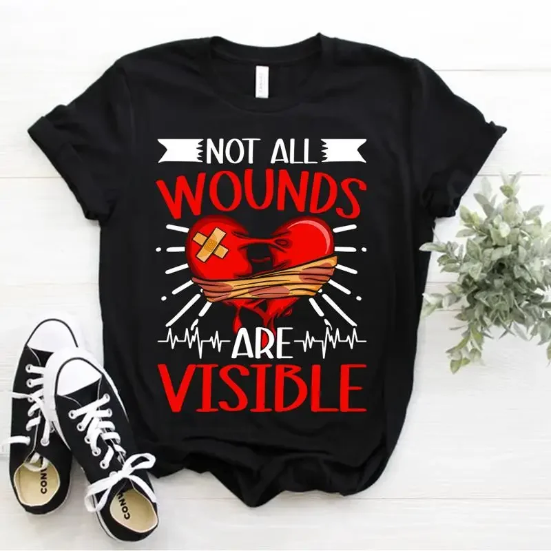 Open Heart Surgery Heartbeat Not All Wounds Are Visible T Shirt Size S 5xl