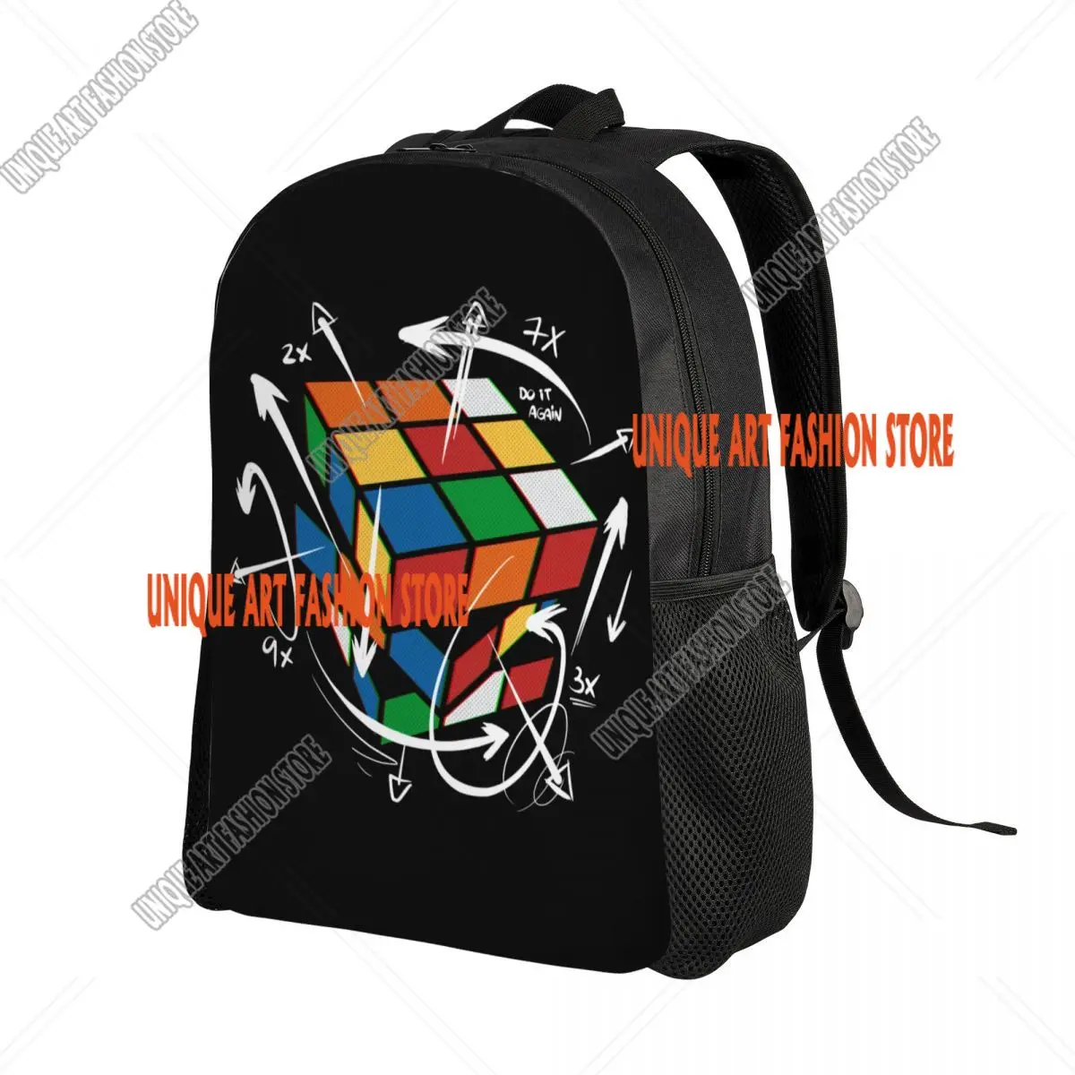 حقائب ظهر Rubix Rubiks Cube Math Formula للنساء والرجال وطلاب المدارس والجامعات حقيبة كتب تناسب حقائب الكمبيوتر المحمول السحرية مقاس 15 بوصة