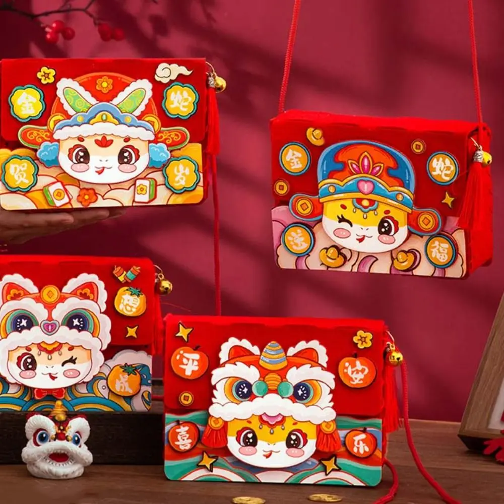 Tkanina włókninowa DIY Torebka z sznurkiem Wężowy Wzór Nowy Rok DIY Torba Zabawka Rękodzieło dla Dzieci Styl Chiński