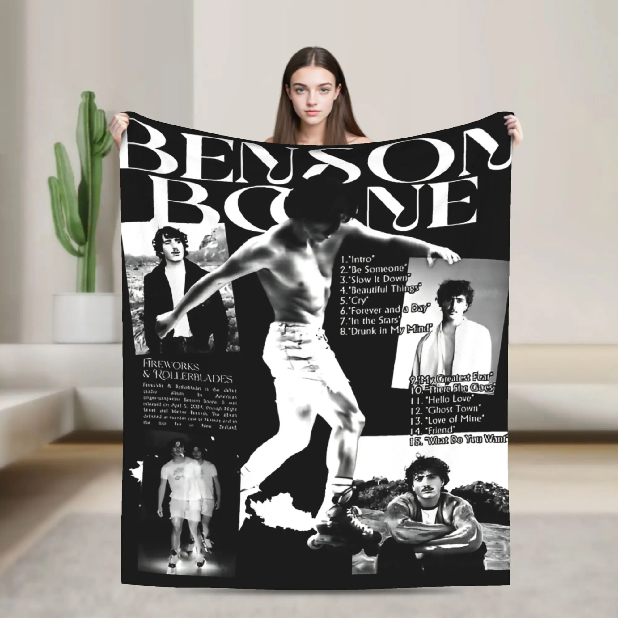 Travel Office Benson Boone American Heart Tour 2025  Throw Blanket  Flannel Bedspread For Couch Bed Funny Sofa Bed Cover
