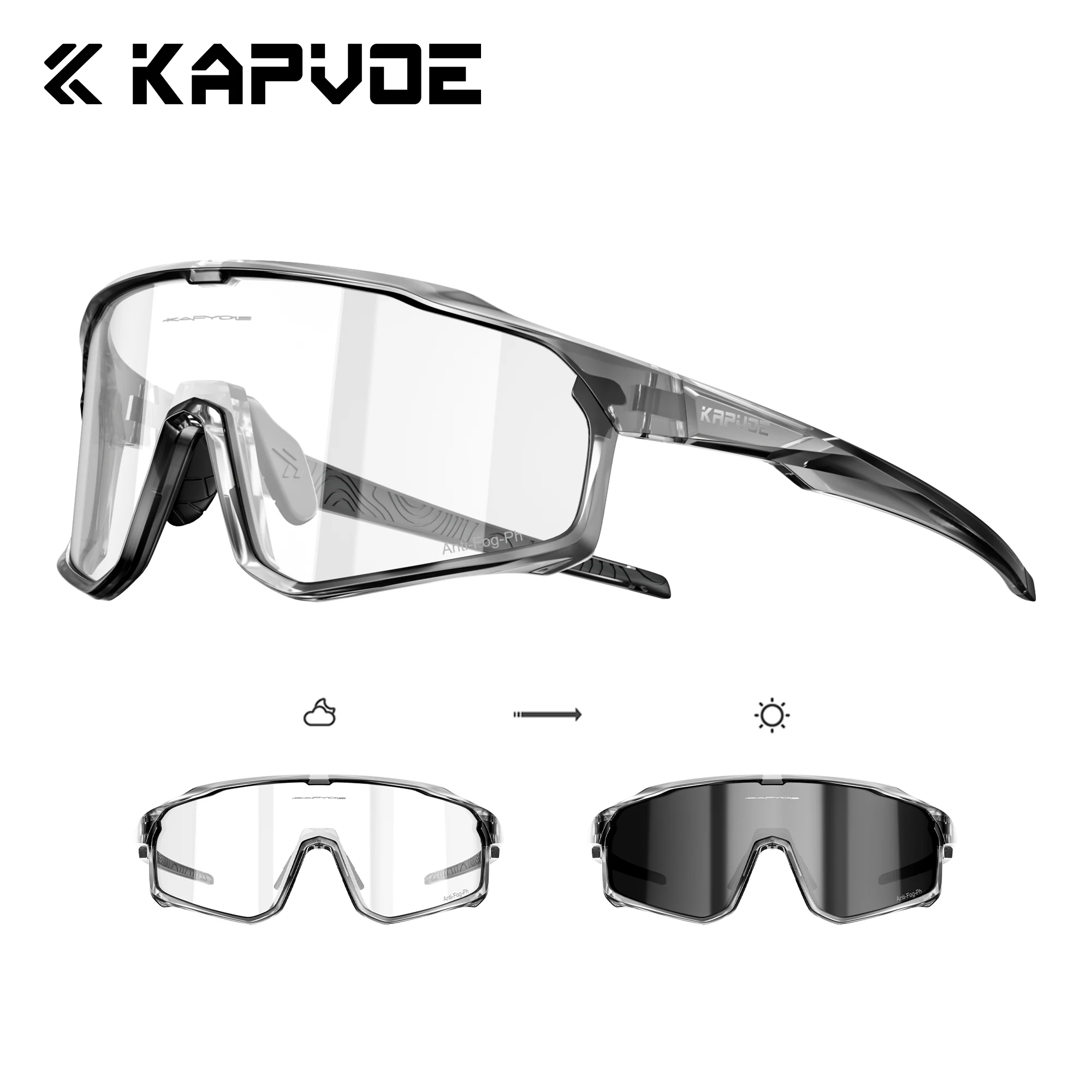 AliExpress kapvoe KAPVOE Anti-fog Photochromic Cycling Sunglasses UV400 Bicycle Goggles MTB Bike Night-riding Glasses Outdoor Sports Golf Eyewear