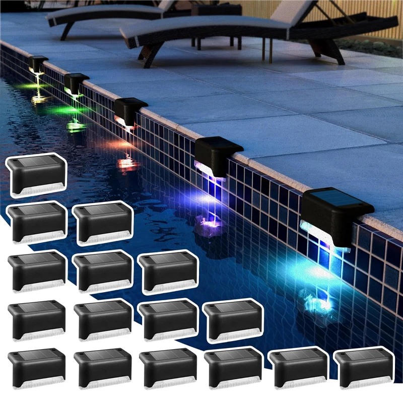 

Solar Pool Side Lights Outdoor Light up Swimming Pool Accessories Solar Deck Lights Waterproof Led for Stairs Step Fence Yard