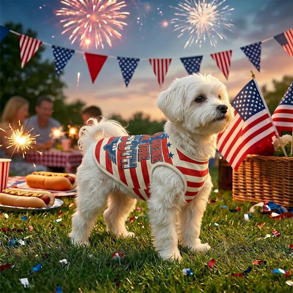 Chaleco para perros con estampado de bandera de EE. UU. - 4 de julio - imagen 2