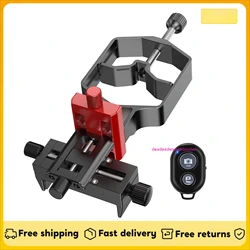 Universal Phone Scope Digiscoping Adapter 3-Axis Metal Phone Holder Mount for Max. 2.4 Inch Eyepiece Telescope for iOS Android