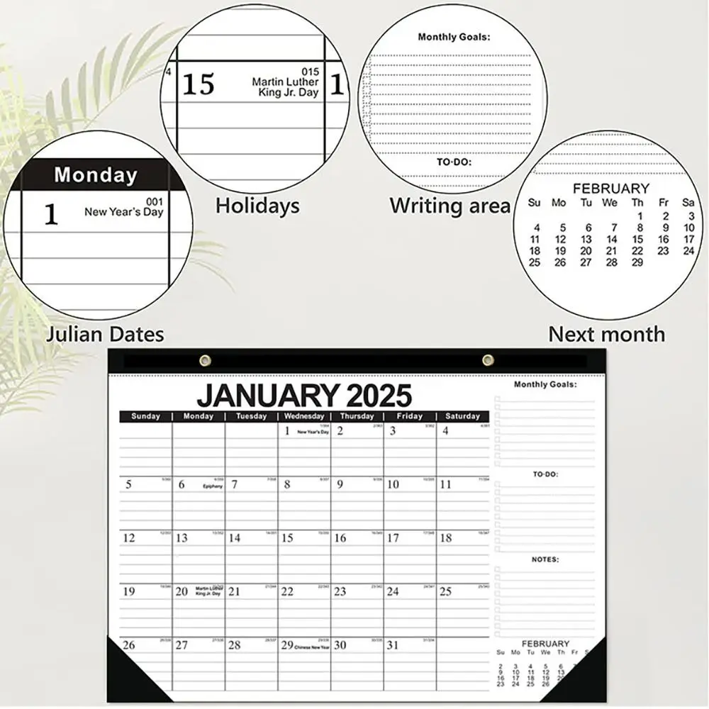 High-quality Daily/Monthly Plan 2025 Wall Calendar Memo Hanging Calendar Monthly Planner Office