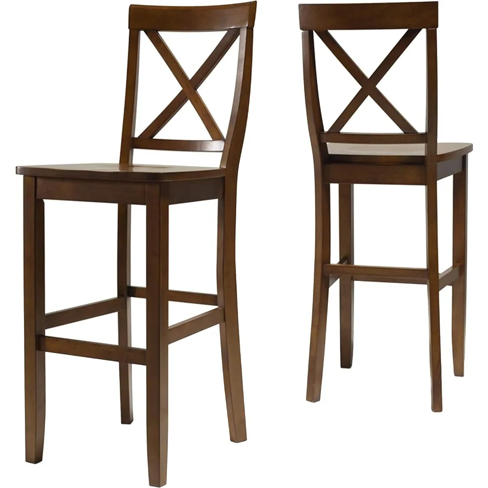 X-Back Barkruk (Set Van 2), 30-Inch, Vintage Mahonie