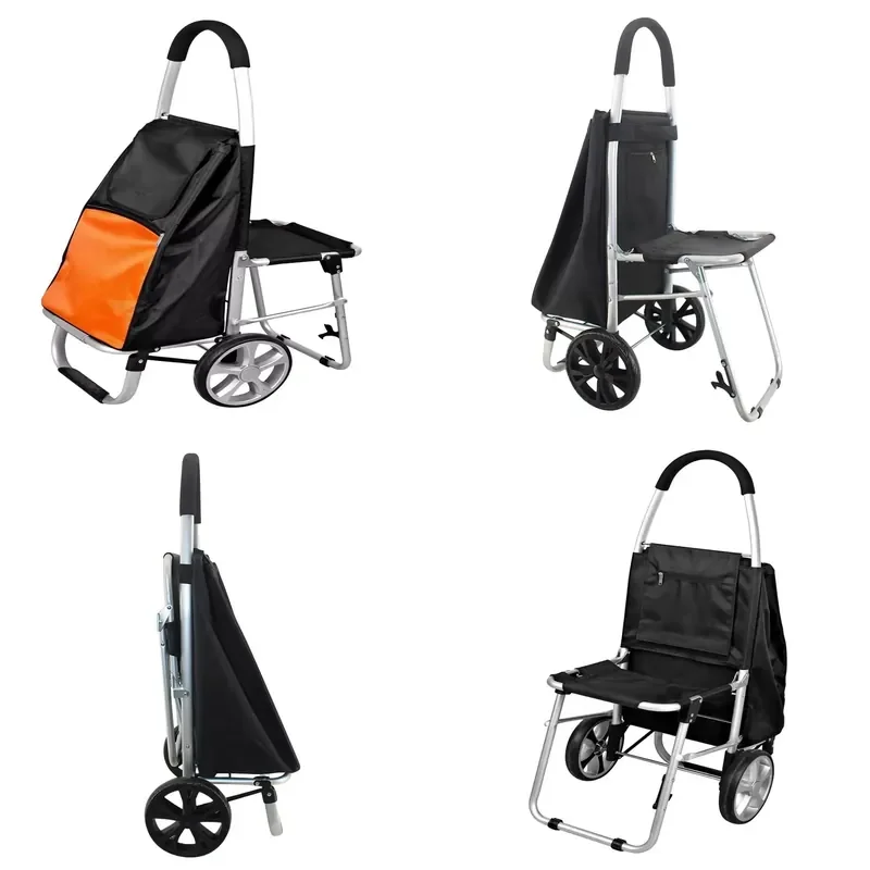 for  Wheeled Premium Shopping Cart with Aluminum Seats