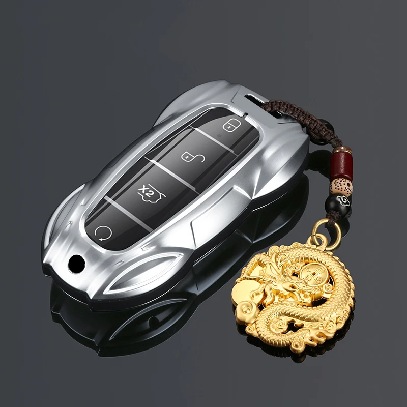 

Metal Car Remote Key Cover Case Holder shell Styling For BYD New ATTO 3 Qin L Song Plus Dmi Han Tang Dolphin Seal U EV Sealion