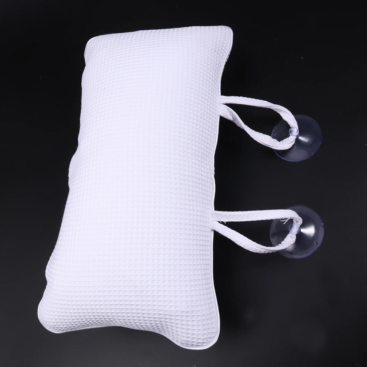 

2pc Bathing Pillows With Air Bags Mesh Texture Bathtub Pillow For Head Neck Support Spa Bath Relaxation Suction Cups White