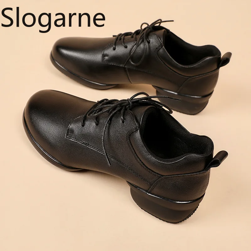 Men Genuine Leather Waltz Dance Shoes Man Cow Leather Salsa Modern Ballroom Dance Shoe Male Soft Sole Cowhide Latin Jazz Shoes