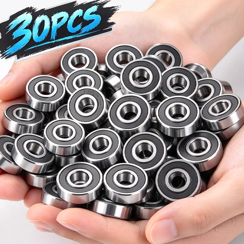608-2RS Deep Groove Ball Bearings Bore 8mm Double-side Rubber Sealed Bearing Miniature Smooth Wheel Lubricated Bearings Parts