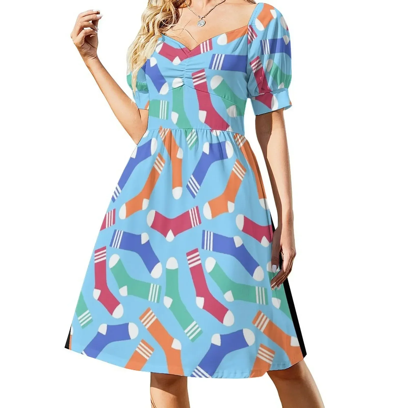 

Socks on Socks Short-Sleeved Dress birthday dress elegant party dresses for women 2025 Dress