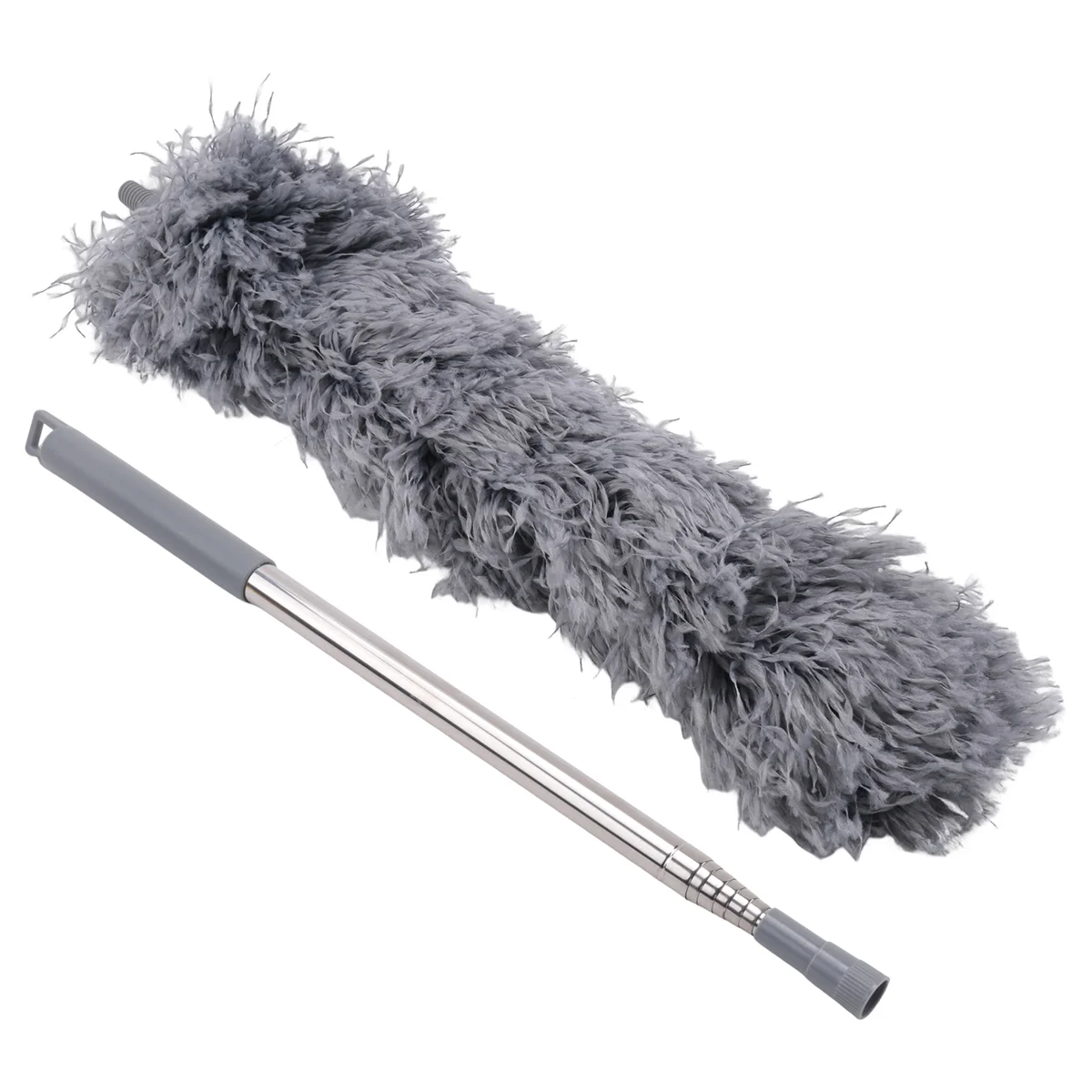 

ABNP Gutter Cleaning Brush Roofing Tool with Telescopic Extendable Pole 8.2Ft Guard Cleaner Tool Easy Remove Leave, grey