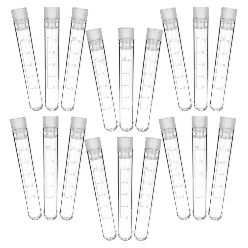 

20Pcs 10Ml Test Vials Clear Plastic Tubes with Lids for Long Term Sample Preservation Propagation Storage and Measurement