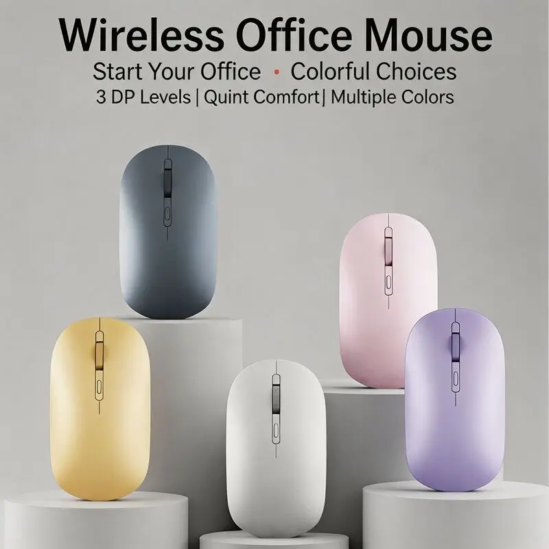 Dual Mode 2.4G Bluetooth Wireless Mouse Rechargeable Ergonomic Mini Frosted Office Mice DPI 800-1600 Long Battery Life RGB Light