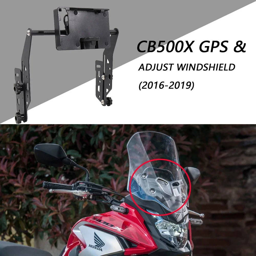 

For Honda CB500X 2016 2017 2018 2019 CB 500 X Motorcycle Adjustable Windshield Kit & GPS Navigaton Mount Phone Bracket