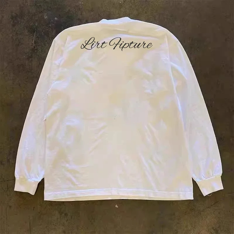Long Sleeve 310 Pure Cotton Men's T-Shirt Upward Hero Non-Light American Style Couple's T-Shirt Youth Loose Fit Printed Tee