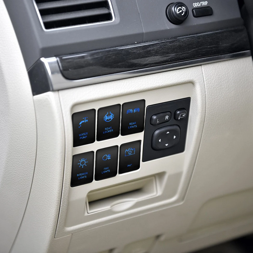 Interruptor de empuje Led azul con conector de cableado para Toyota Kluger, Highlander, Toyota 4runner, 3A, 12V, 1 unidad