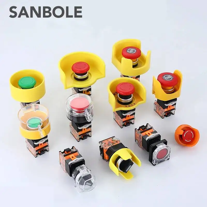 16/22mm Emergency Stop Push Button Switch Accessory Protective Cover LA38-11 Self Reset Buttons Knob Box Small Size