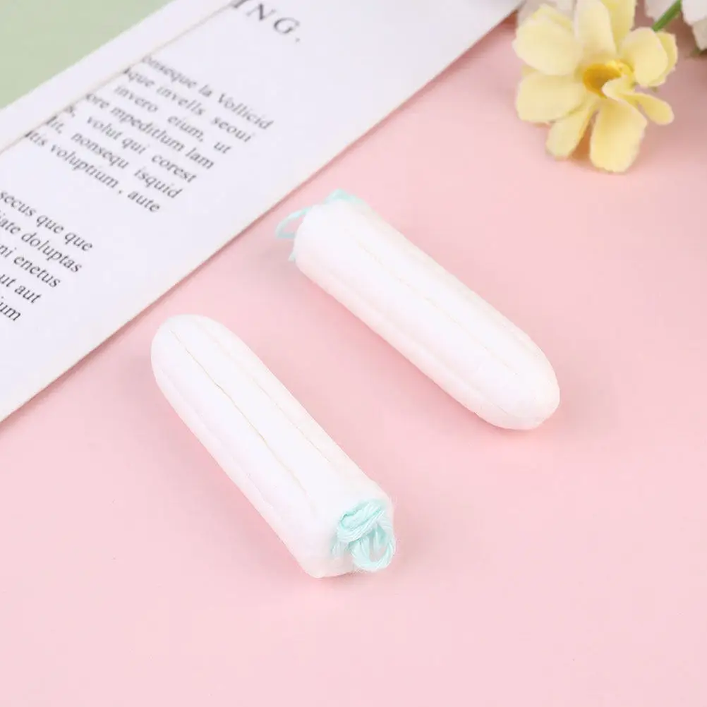 

10Pcs Sanitary Tampons Cotton One-Time Female Menstrual Supplies Portable Lightweight Comfortable Safe Cotton Tampon for Travel