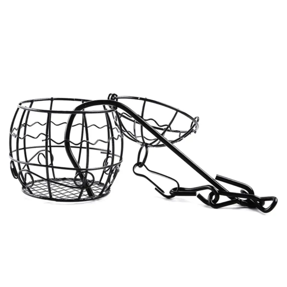 

Iron Hanging Bird Feeder Squirrel Proof with Hook Chain Hanging Bird Food Station Mesh Bite Resistant Bird Feeding Wire Cage