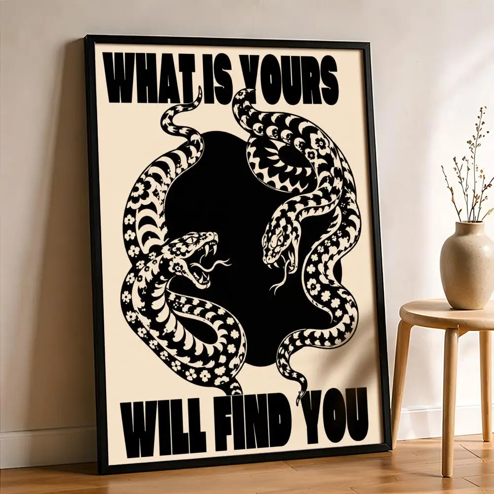 Affiche d'art rétro animaux avec messages d'affirmation personnelle, autocollants décoratifs muraux, impression photo murale pour la décoration de la maison, du salon, du couloir, ou comme cadeau